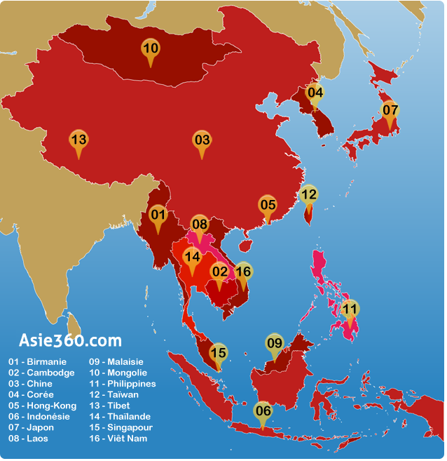 La Thaïlande en Asie