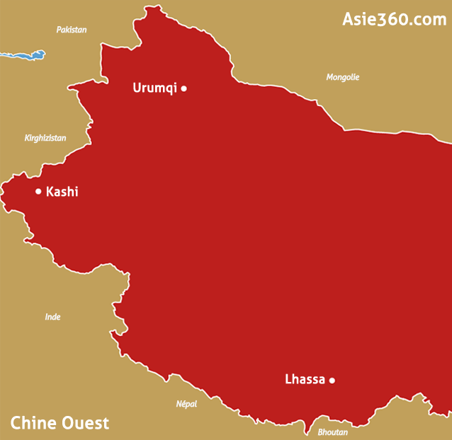 Carte de la Chine Ouest