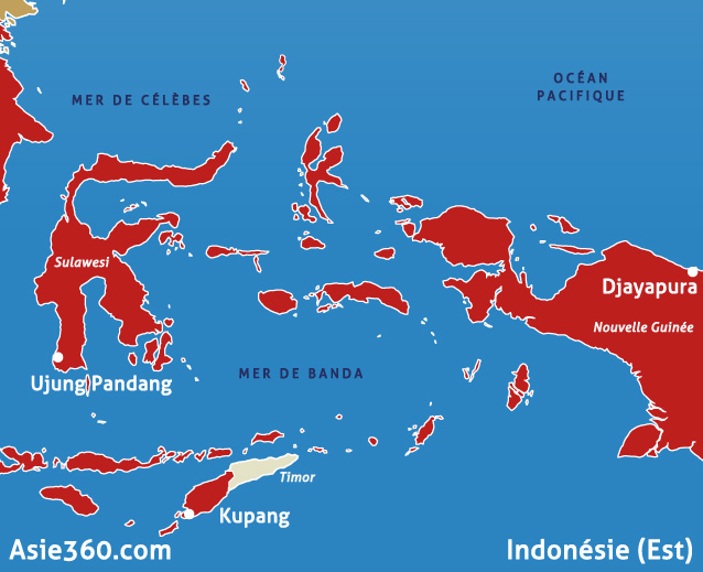 Carte de l'Indonésie Est