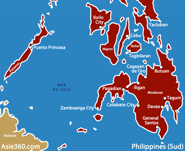 Carte de la Philippines Sud