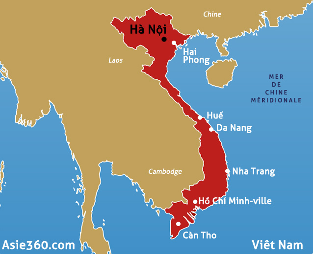 Carte du Viêt Nam