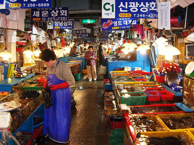 Marché de poisson Jagalchi à Busan