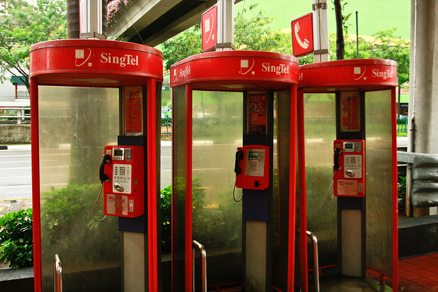 Cabine téléphonique au Singapour