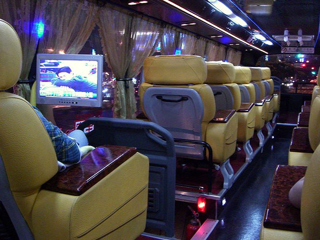 L'intérieur d'un bus V.I.P de la compagnie taïwanaise Dragon Bus
