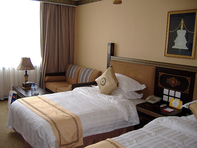 Chambre double d'un hôtel de luxe à Lhasa