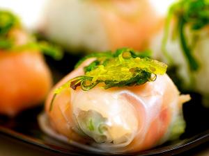 Recette Sushi Maki galette de riz - crevettes - avocat - concombre (sans algue) 